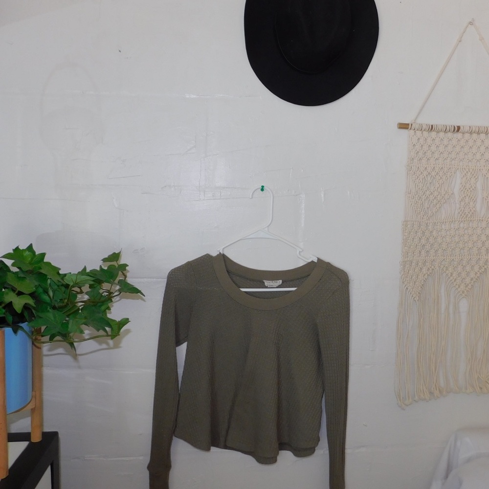 La Hearts Green Long Sleeve Flannel Top